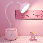 Small Table Lamp iIns Wind Simple Girl Bedroom Desktop Eye Protection Desk Rechargeable Plug Dual-use Adjustable Brightness