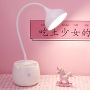 Small Table Lamp iIns Wind Simple Girl Bedroom Desktop Eye Protection Desk Rechargeable Plug Dual-use Adjustable Brightness