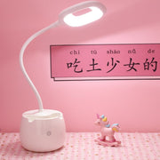 Small Table Lamp iIns Wind Simple Girl Bedroom Desktop Eye Protection Desk Rechargeable Plug Dual-use Adjustable Brightness