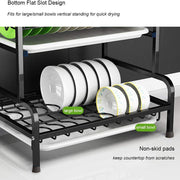 3 Tier Dish Drainer Rack With Drip Tray Cutlery Holder Plate Rack Kitchen Sink