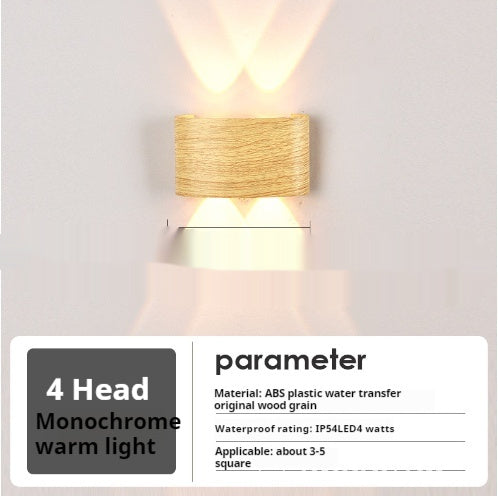 Bedside Lamp Personality Solid Wood Wall Lamp