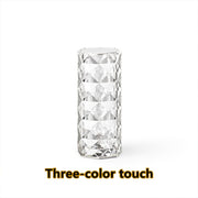 Nordic Crystal Lamp USB Table Lamps Bedroom Touch Dimming Atmosphere Diamond Night Light Rose Projector Lamp Decor