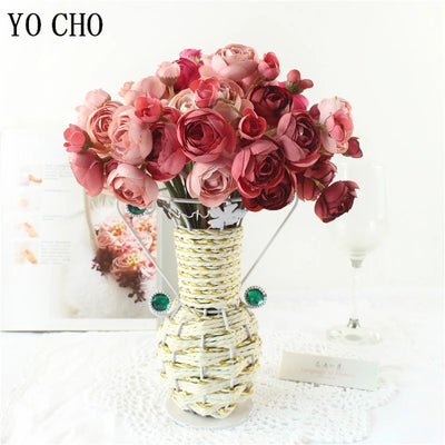 Multicolor Tea Roses Vases for Home Decoration