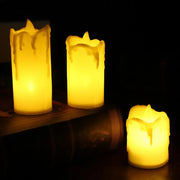 Candles Flameless Lights Set Of 3 Realistic LED Candles Battery