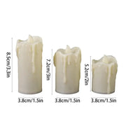 Candles Flameless Lights Set Of 3 Realistic LED Candles Battery