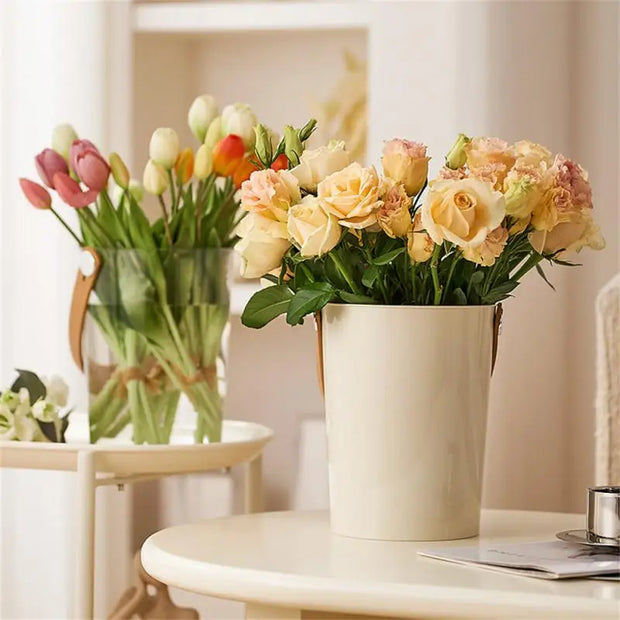 Flower Art Home Vase Household Transparent Flower Bucket Garden Pots