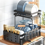 Kitchen Dish Rack Draining Rack Tableware Flat Ware Storage Rack